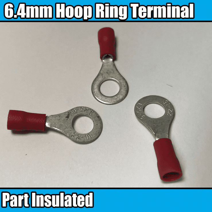 Red Ring Hoop Insulated Electrical 3.2-13mm Crimp Terminals Cable Wire Audio