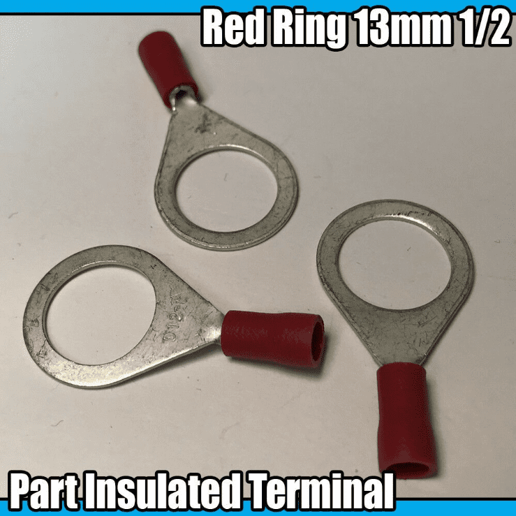 Red Ring Hoop Insulated Electrical 3.2-13mm Crimp Terminals Cable Wire Audio