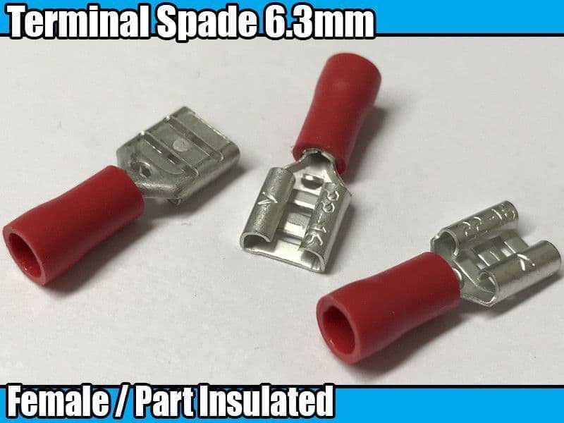 Red Terminals Female Spade 6.3mm Insulated Wire Cable Connector Crimp Electrical
