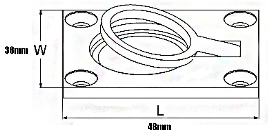 48mm Flush Lift Hatch Ring Handle Dimensions