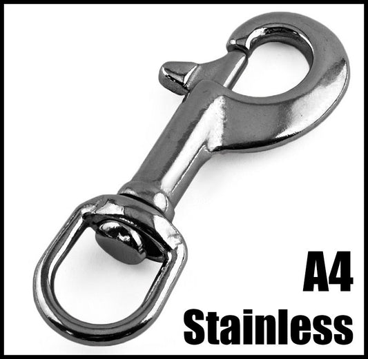 A4 Snap Hook Thumb Trigger Dog Lead Swivel Head 316 Stainless Steel Marine Grade