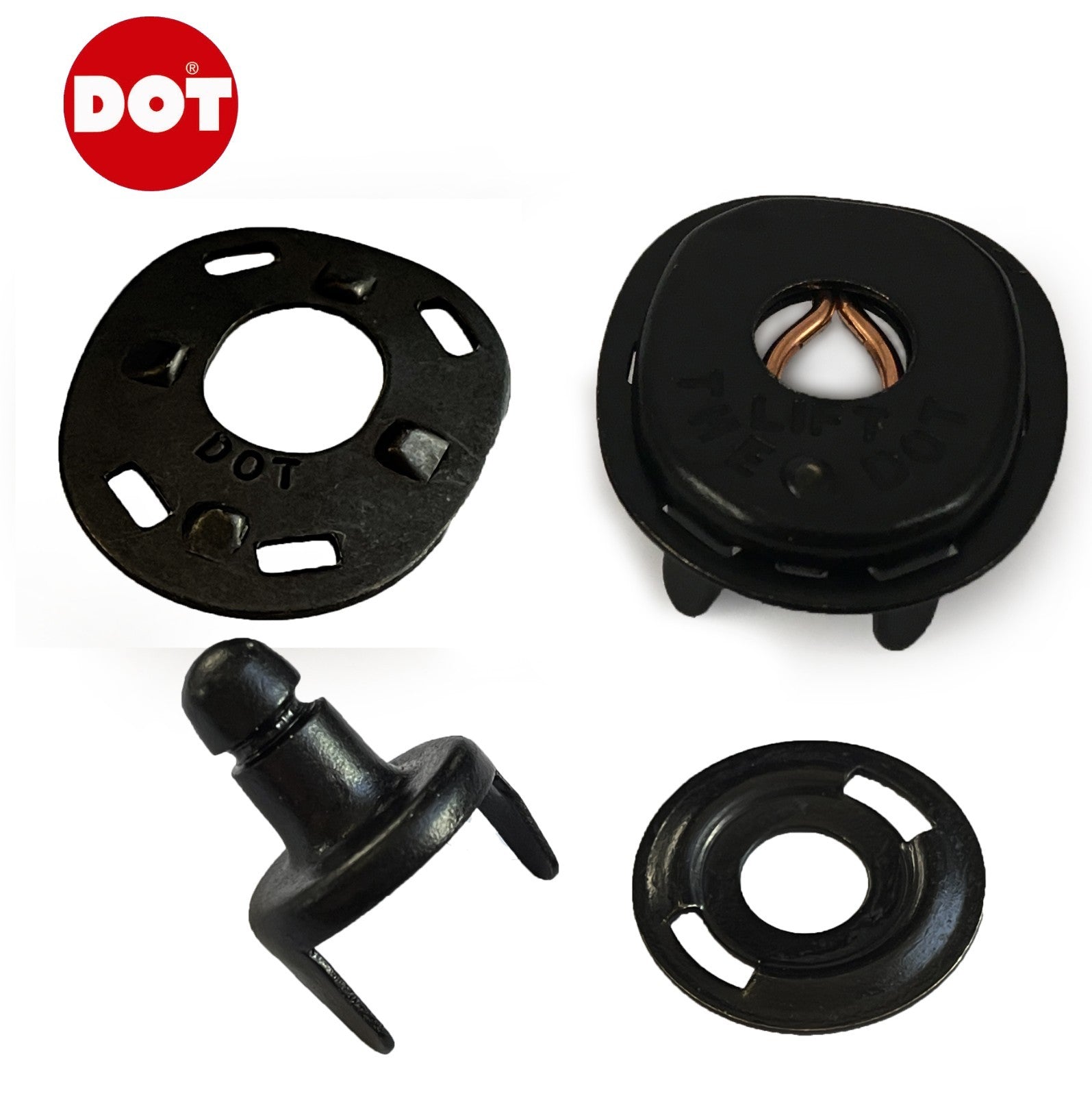 Lift The Dot® 2 Prong Fabric Stud with Clinch Plate for Cloth-to-Cloth Applications Lift The Dot® 2 Prong Fabric Stud with Clinch Plate for Cloth-to-Cloth Applications