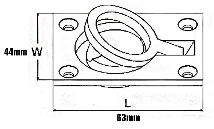 63mm Flush Lift Hatch Ring Handle Dimensions
