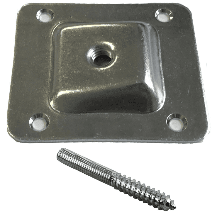 Single Table Chair Sofa Leg Mounting Plate 10° Angle Wood Metal Dowel Screw