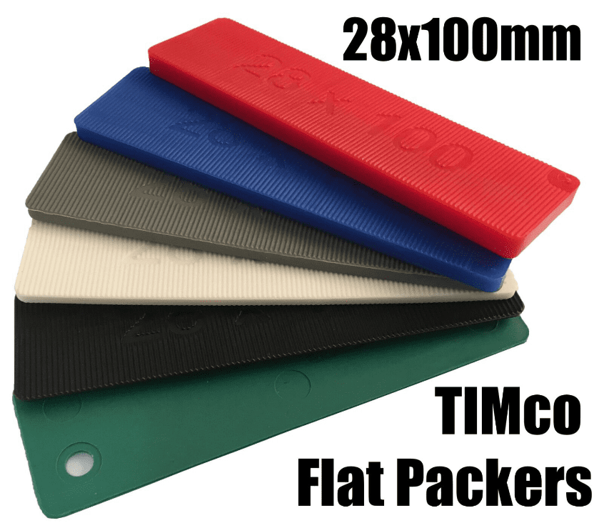 Timco 100mmx28mm Plastic Flat Packers Shims Frame Window Glazing Flooring