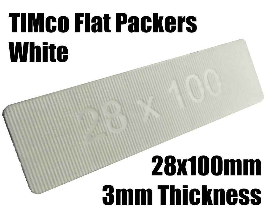 Timco 100mmx28mm Plastic Flat Packers Shims Frame Window Glazing Flooring