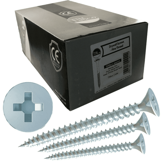 Timco 3.5x55mm Fine Thread Dry Wall Wood Frame Screws Phillips Bugle Head