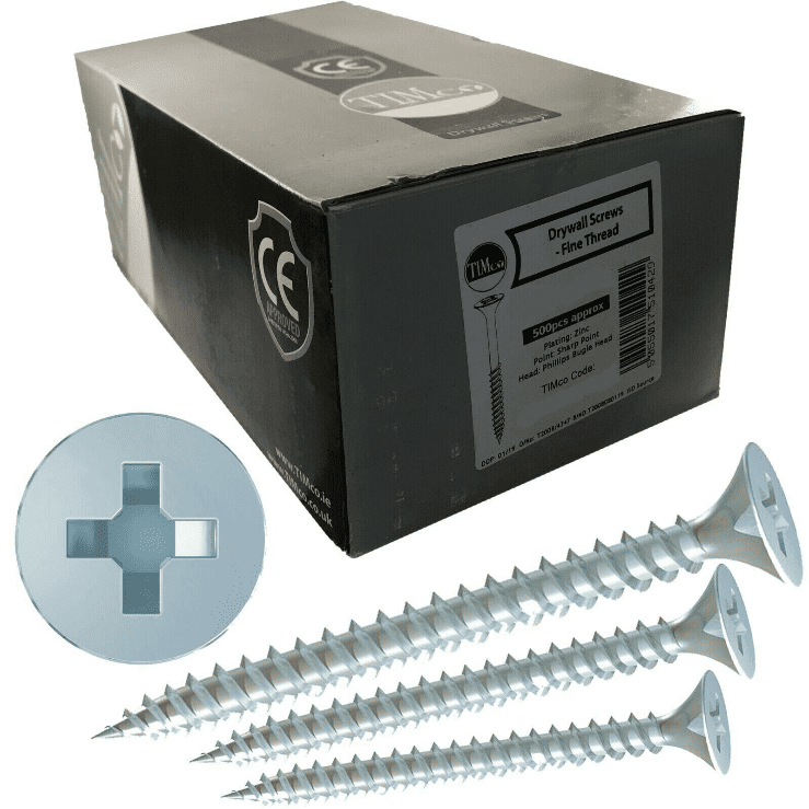 Timco 4.2X65mm Fine Thread Dry Wall Wood Frame Screws Phillips Bugle Head