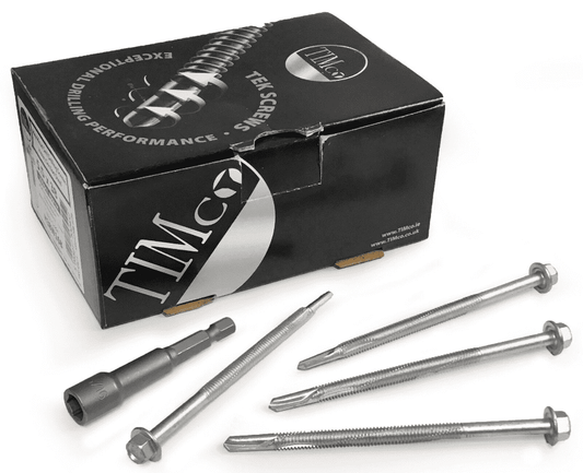 Timco 5.5x100mm Roofing Self Drilling Hex Head Tek Screws Heavy Section Steel
