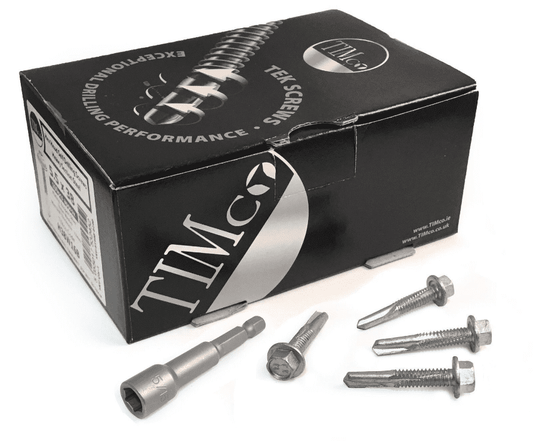 Timco 5.5x32mm Roofing Self Drilling Hex Head Tek Screws Heavy Section Steel