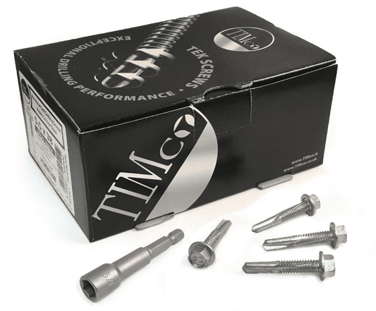 Timco 5.5x38mm Roofing Self Drilling Hex Head Tek Screws Heavy Section Steel