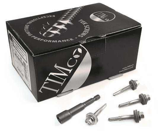 Timco 5.5x38mm Roofing Self Drilling Hex Head Tek Screws W/ Washer Heavy Steel