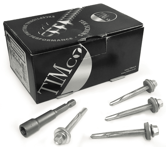 Timco 5.5x65mm Roofing Self Drilling Hex Head Tek Screws W/ Washer Heavy Steel