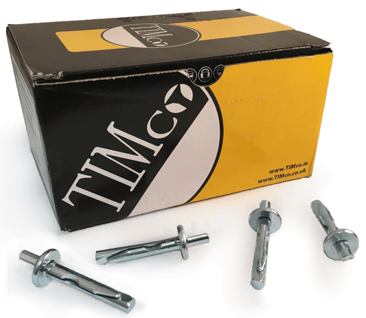 Timco 6X40mm Steel Ceiling Anchors Hammer Set Wood Concrete Masonry Box Of 100