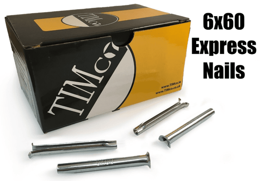 Timco 6X60mm Express Nails Anchor Masonry Brick Timber Frames Box Of 100