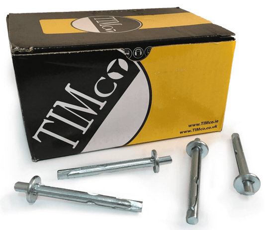 Timco 6X65mm Steel Ceiling Anchors Hammer Set Wood Concrete Masonry Box Of 100
