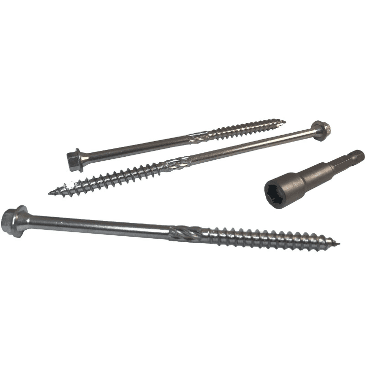 Timco In-Dex Stainless Steel A4 Landscape Sleeper Wood Timber Hex Head Screws