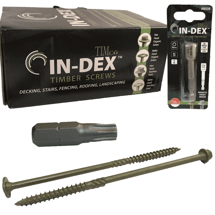 Timco Index 6.7X150mm 6" Wafer Hex Head Landscape Wood Outdoor Decking Screws