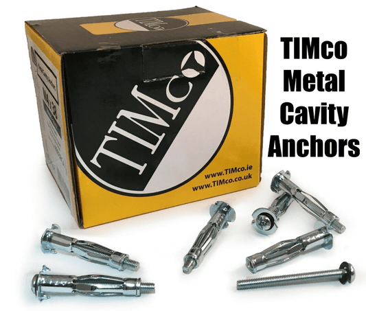 Timco Plasterboard Heavy Duty Cavity Wall Anchors Metal Brolly Plug Fixings