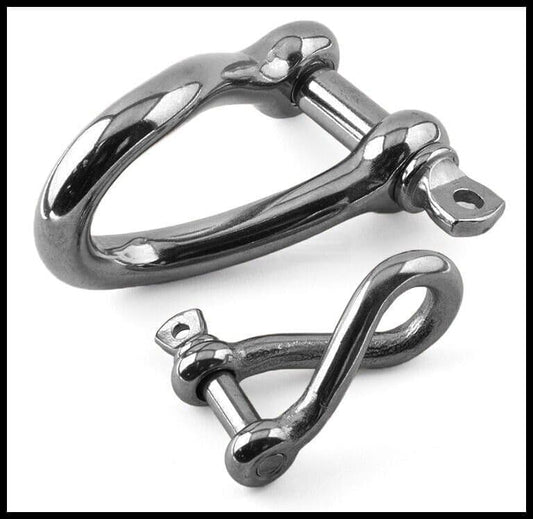 Twisted D-Shackle Marine Rigging Locks Anti Swivel A4 Stainless Steel Grade 316