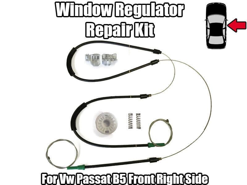 VW Passat B5 Window Regulator Repair Kit Front Right Side
