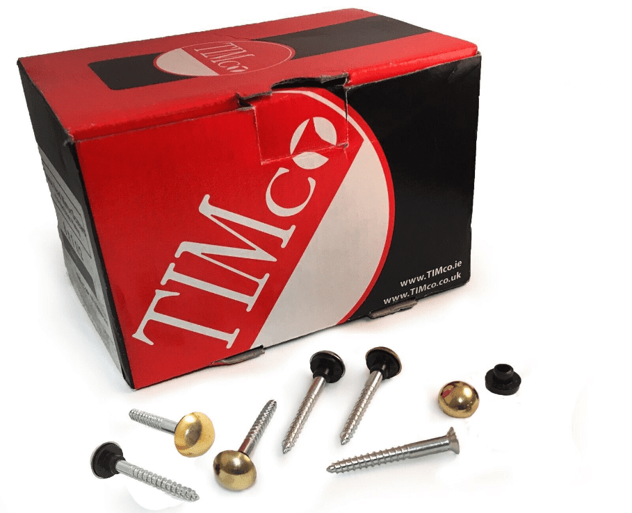 Wall Mirror Screws With Washer & Polished Brass Domed Caps