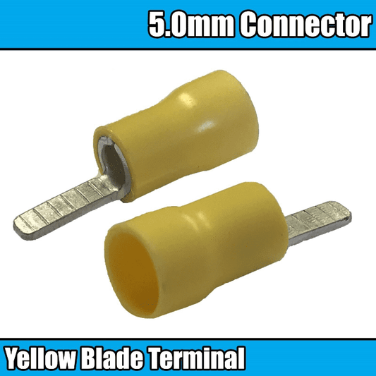 Yellow Blade 10.0mmx2.8mm Insulated Electrical Crimp Terminals Cable Wire