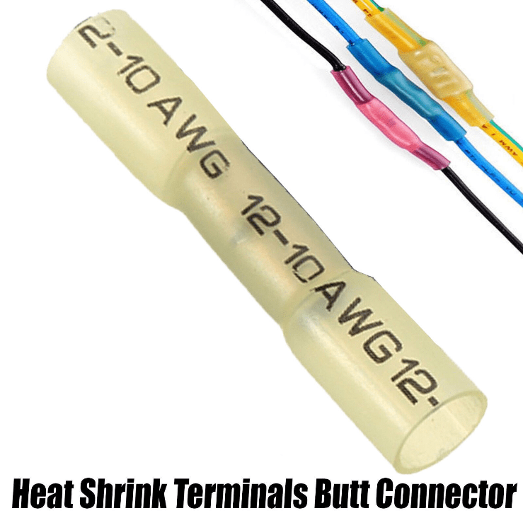 Yellow Heatshrink Terminals Ring Female Spade Bullet fork Connector Insulated