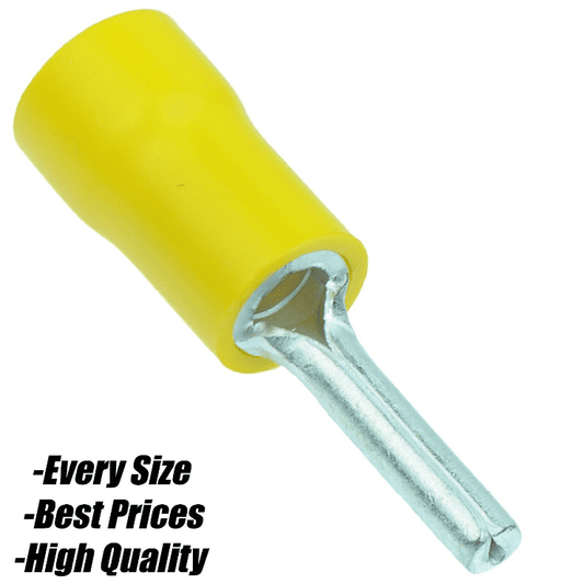 Yellow Pin Terminal Copper Connector Insulated Wire Crimp
