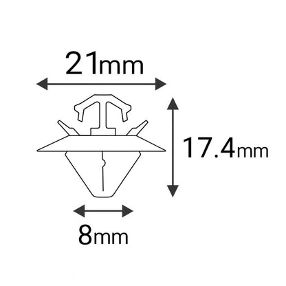 White Door Card Panel Fastener Plastic Trim Clips for Citroen C4 Vauxhall Vivaro Peugeot FIAT