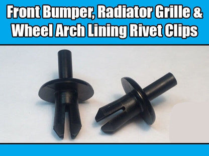 100 Front Bumper Radiator Grille Wheel Arch Lining Rivet for Vauxhall
