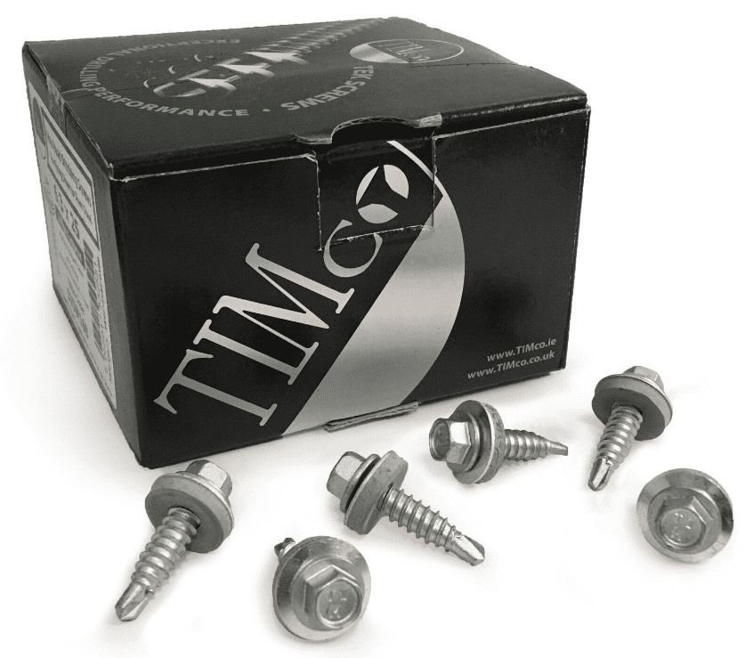 100 Timco 6.3x22mm/25mm Hex Light Section Sheet Steel Stitching Screws