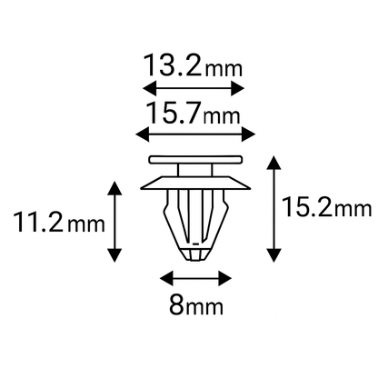 Trim Clips for Audi A4 A6 SEAT Exeo Interior Door Card Panel Clips Front Rear White