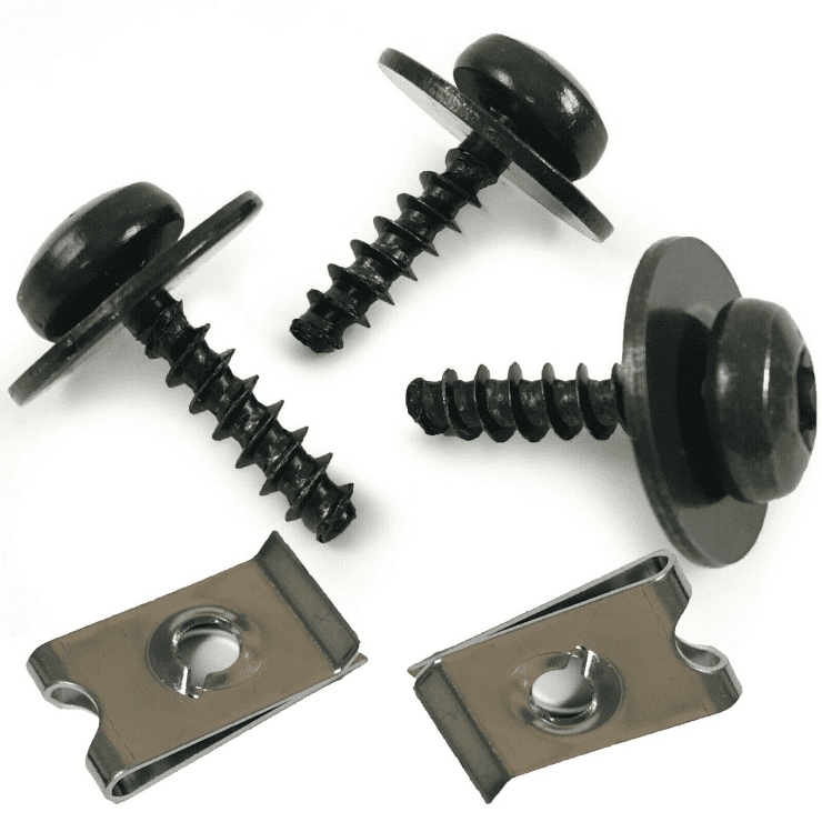 10x 25mm Screws with Speed Panel Fixings Captive Nuts for Ford