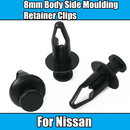 10x 8mm Clips for Nissan Body Side Moulding Push Type Retainer Fastener Black