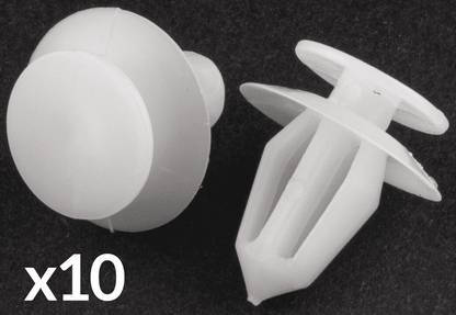 10x 8mm Clips for Vauxhall Corsa Door Card Panel Cover Wing Mirror Plastic White