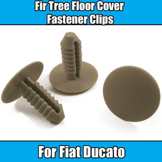 10x 8mm Fir Tree Clips for Fiat Ducato Floor Covering Fastener Beige Plastic