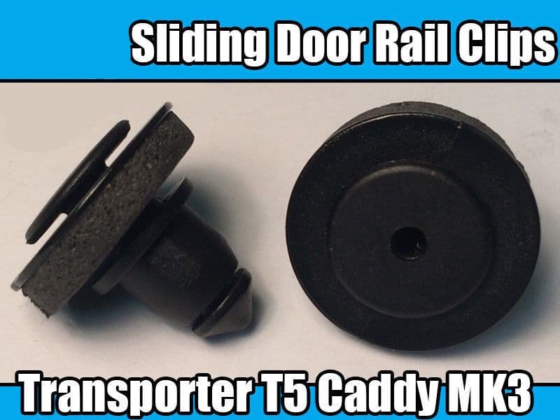 10x Black Clips for VW Transporter T5 Caddy Sliding Door Rail Cover