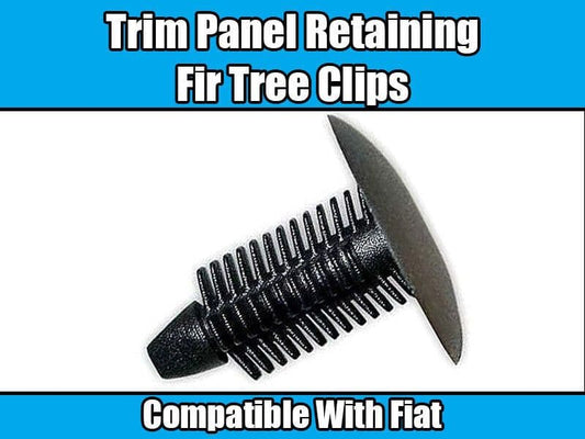 10x Black Plastic 22mmx22mm Fir Tree Panel Trim Clips for 10mm Hole for Fiat