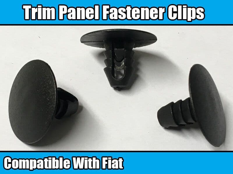 10x Black Plastic Panel Retainer Fastener Trim Clips for Fiat