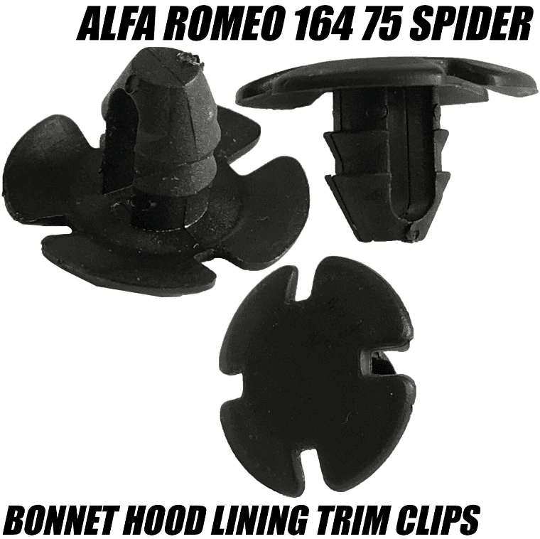 10x Bonnet Lining Sound Insulation Clips for Alfa Romeo 164 75 Spider