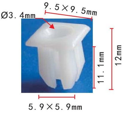 10x Clip Fastener for Ford Grommet Nuts #8 Screw White Plastic