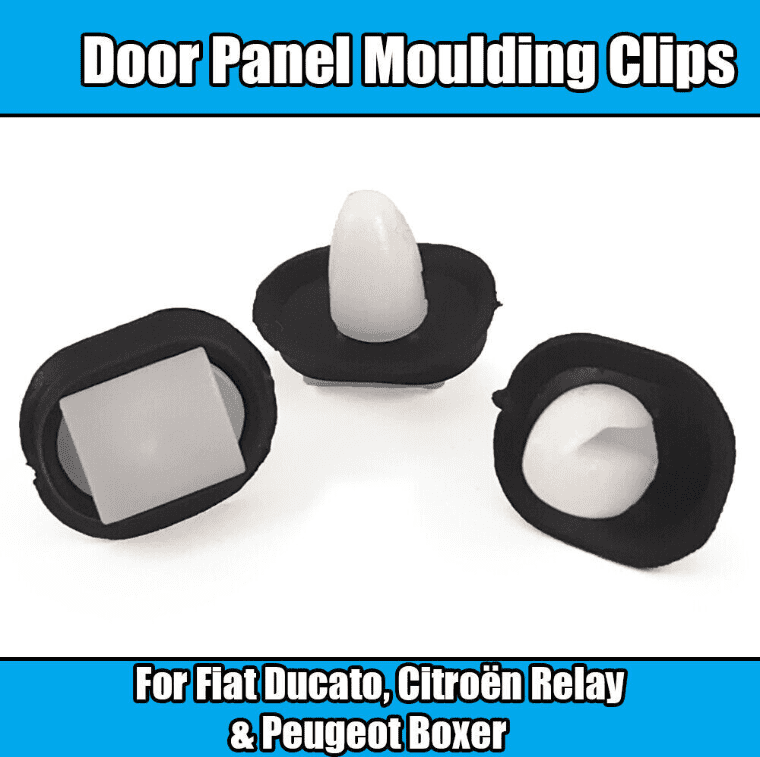 10x Clips for Citroen Relay White Plastic Side Moulding Rubstrip Lower Door Trim