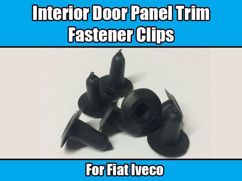 10x Clips for Fiat Iveco Interior Door Card Panel Trim Cap Black Plastic