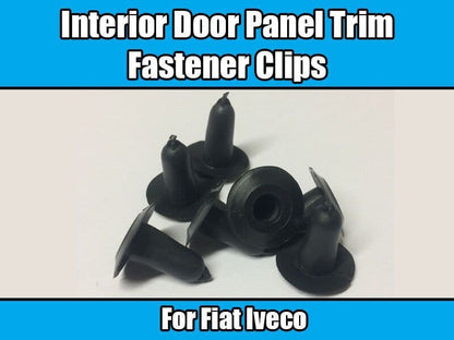 10x Clips for Fiat Iveco Interior Door Card Panel Trim Cap Black Plastic