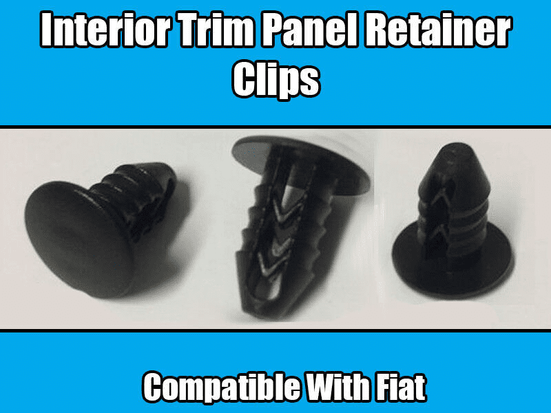 10x Clips for Fiat Lancia Interior Trim Panel Retainer Black Plastic Fasteners