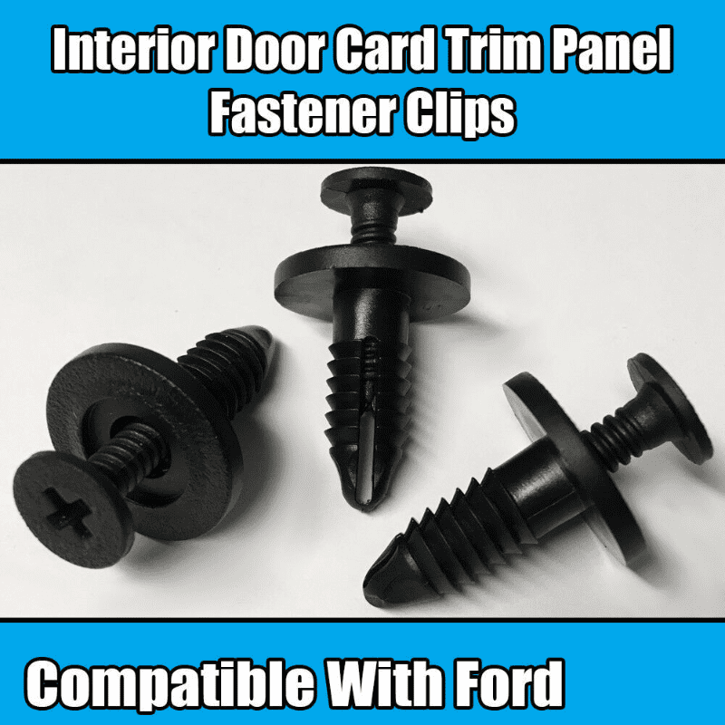 10x Clips for Ford Door Card Interior Trim Panel Fastener Retainer 6mm Black