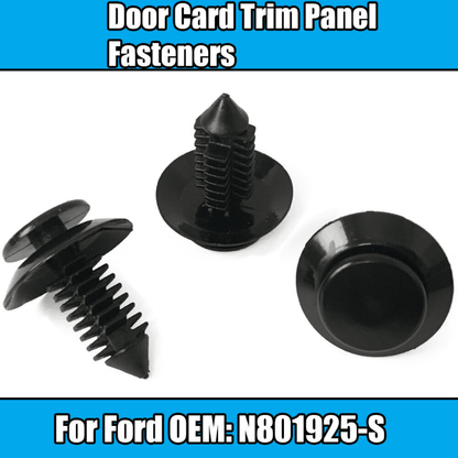 10x Clips for Ford Door Card Trim Panel Fasteners Black Plastic N801925-S