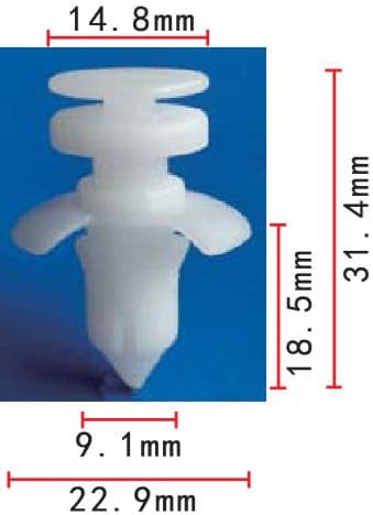 10x Clips for Ford Door Lower Trim Fastener Panel Retainer White Plastic