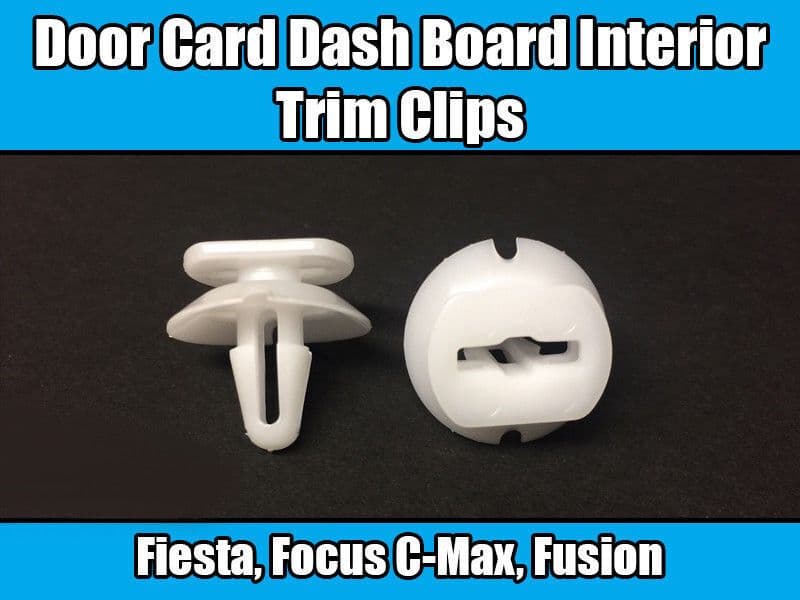 10x Clips for Ford Fiesta Fusion Door Card Dashboard Interior Trim White Plastic